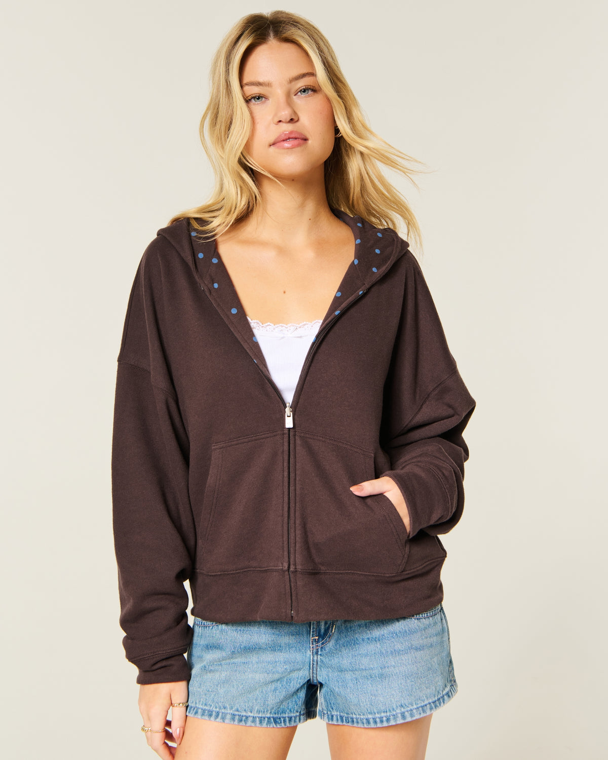 Hollister Hollister Feel Good Reversible Zip-Up Hoodie