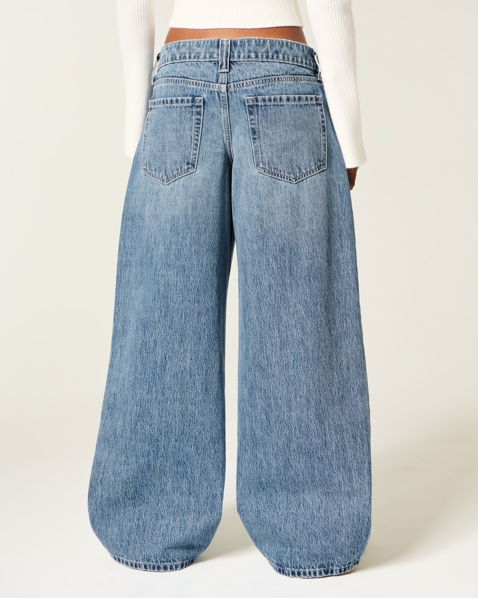 Hollister Ultra Low-Rise Ripped Super Baggy Jeans