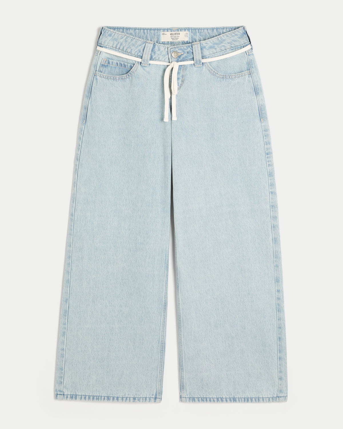 Hollister Ultra Low-Rise Tie Waist Super Baggy Jeans