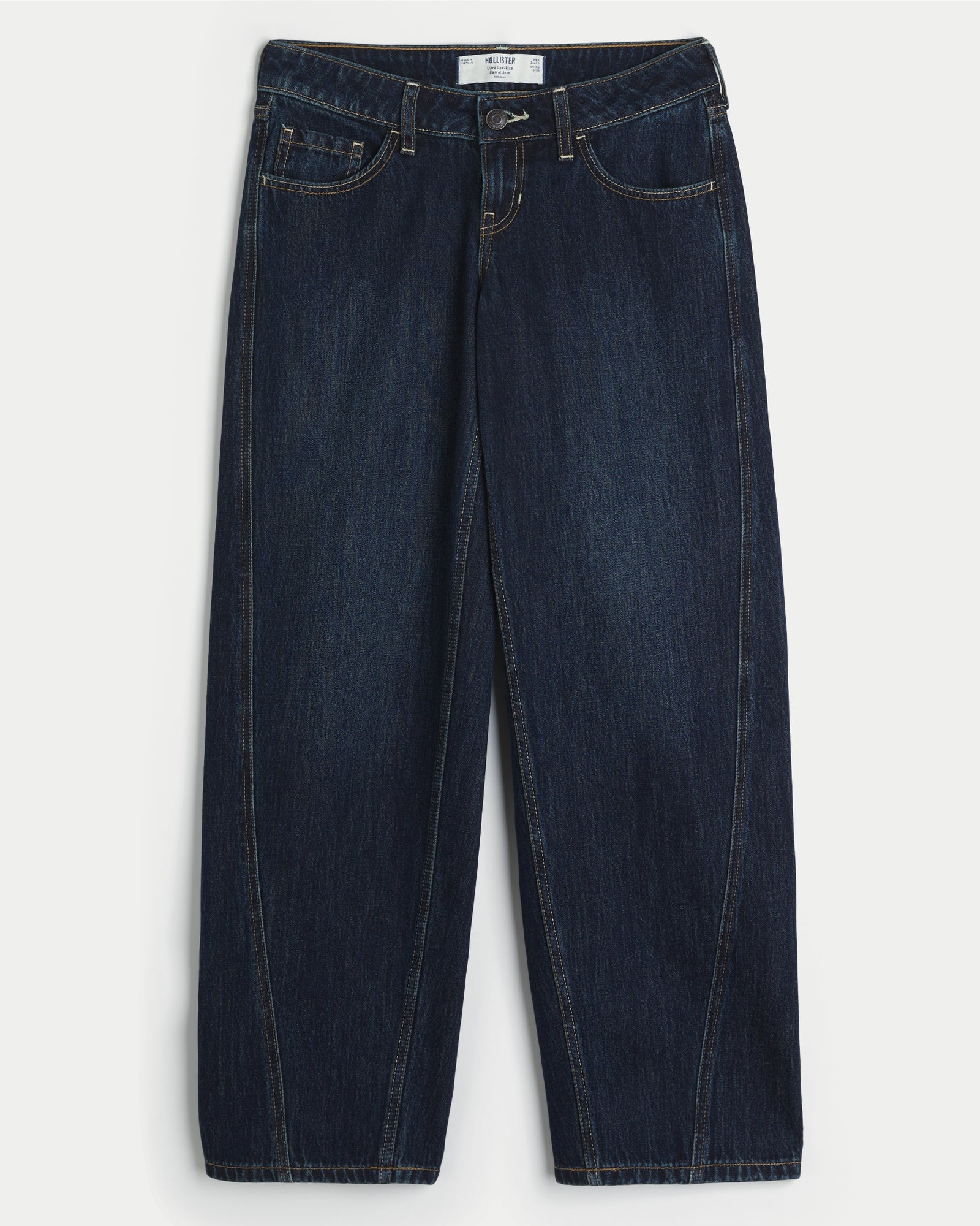Hollister Ultra Low-Rise Paint Splatter Barrel Jeans