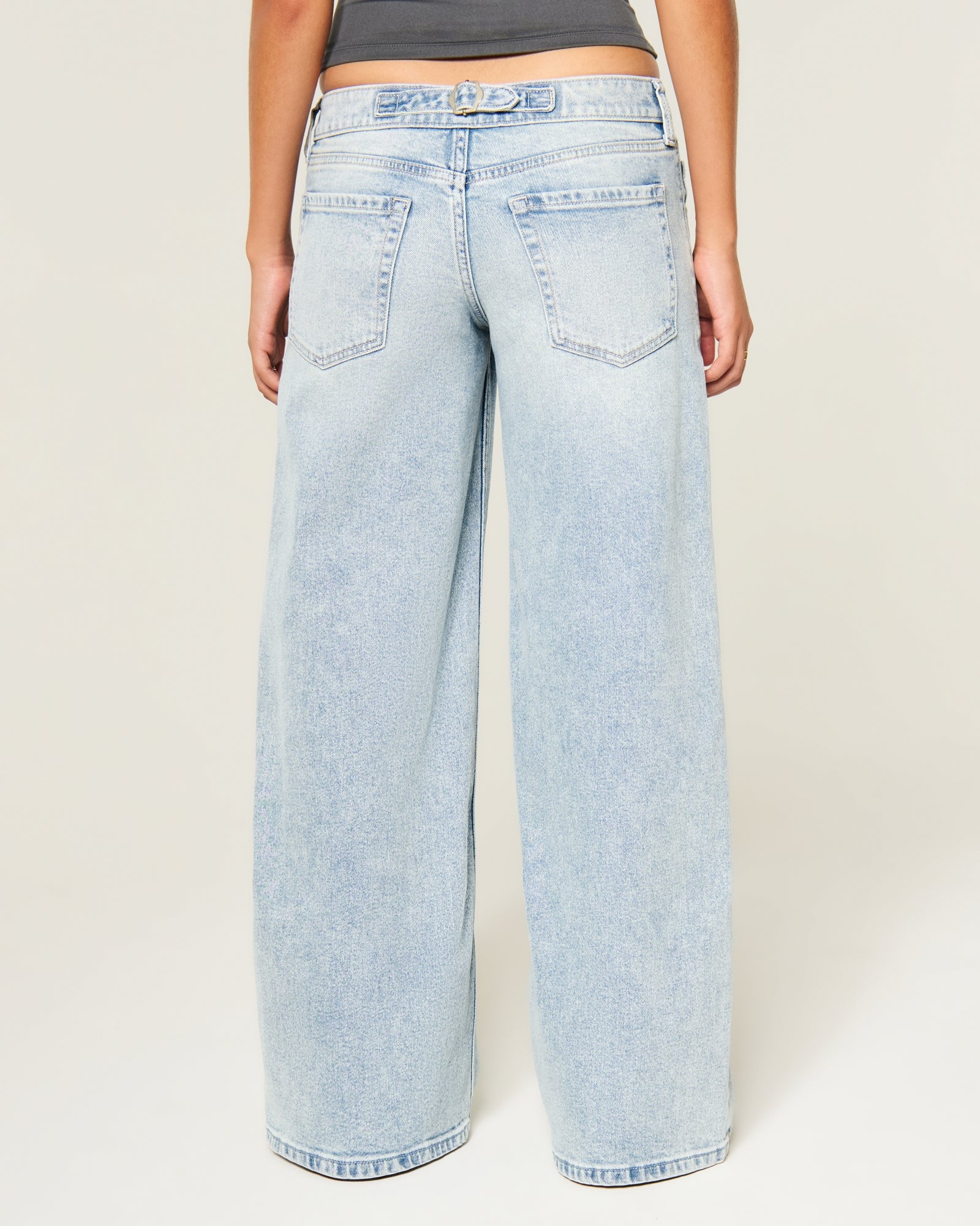 Hollister Hollister Andi Adjustable Waist Ultra Low-Rise Super Baggy Jeans