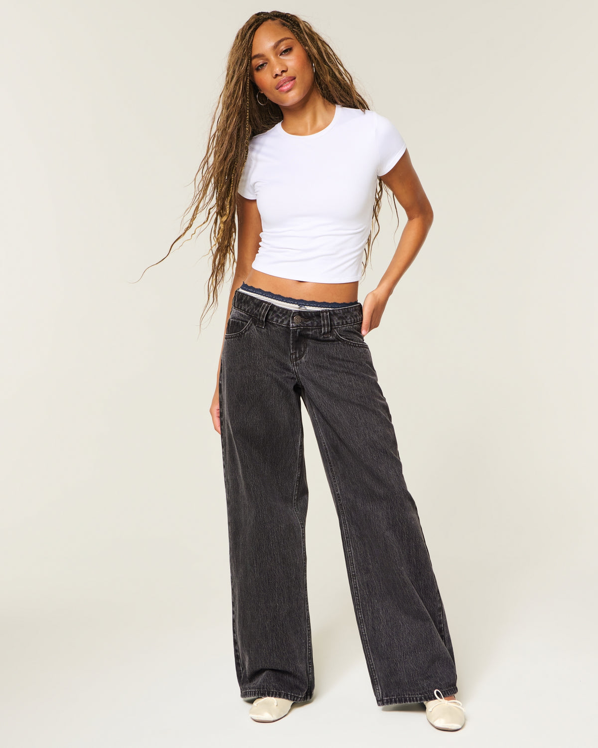 Hollister Hollister Andi Adjustable Waist Ultra Low-Rise Super Baggy Jeans