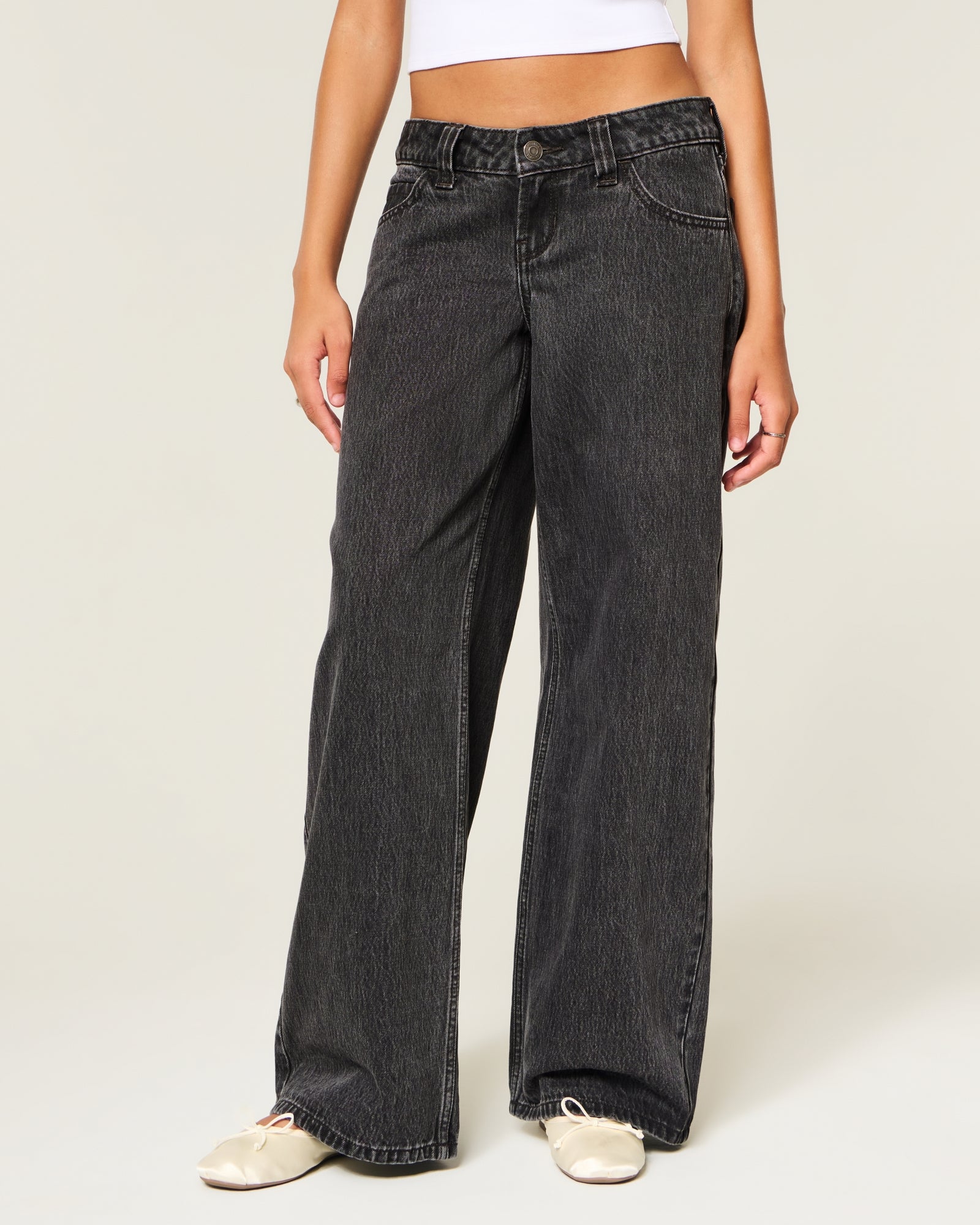 Hollister Hollister Andi Adjustable Waist Ultra Low-Rise Super Baggy Jeans