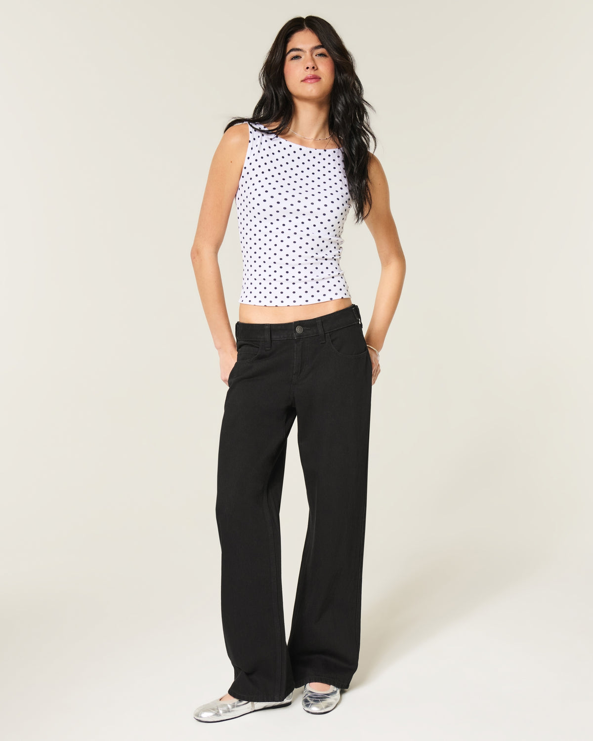 Hollister Hollister Andi Adjustable Waist Low-Rise Baggy Jeans