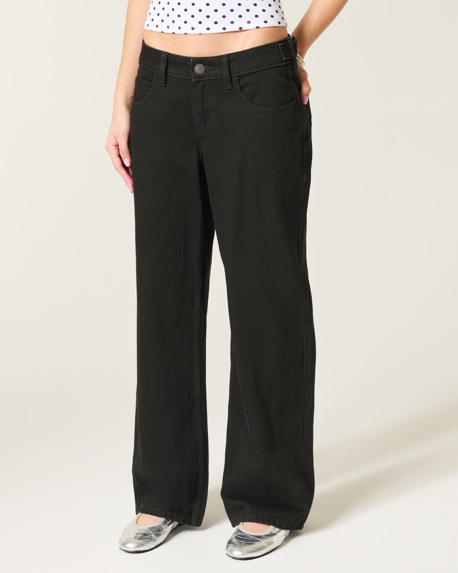 Hollister Hollister Andi Adjustable Waist Low-Rise Baggy Jeans