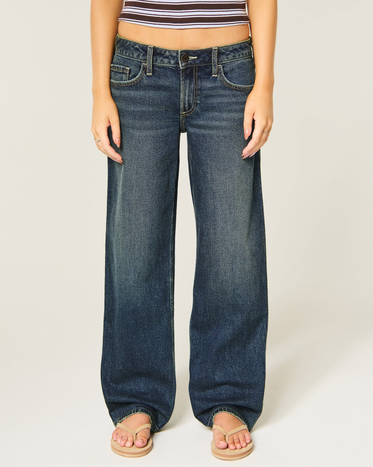 Hollister Low-Rise Distressed Dad Jeans