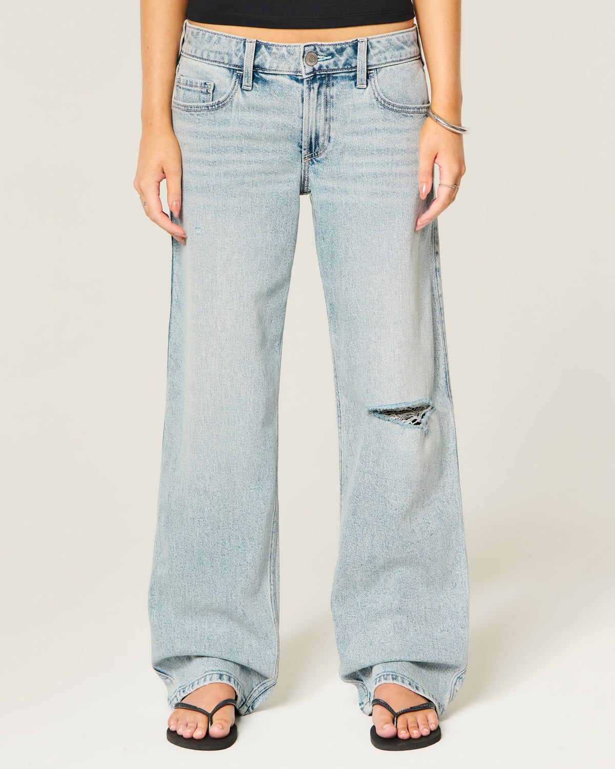 Hollister Low-Rise Distressed Dad Jeans