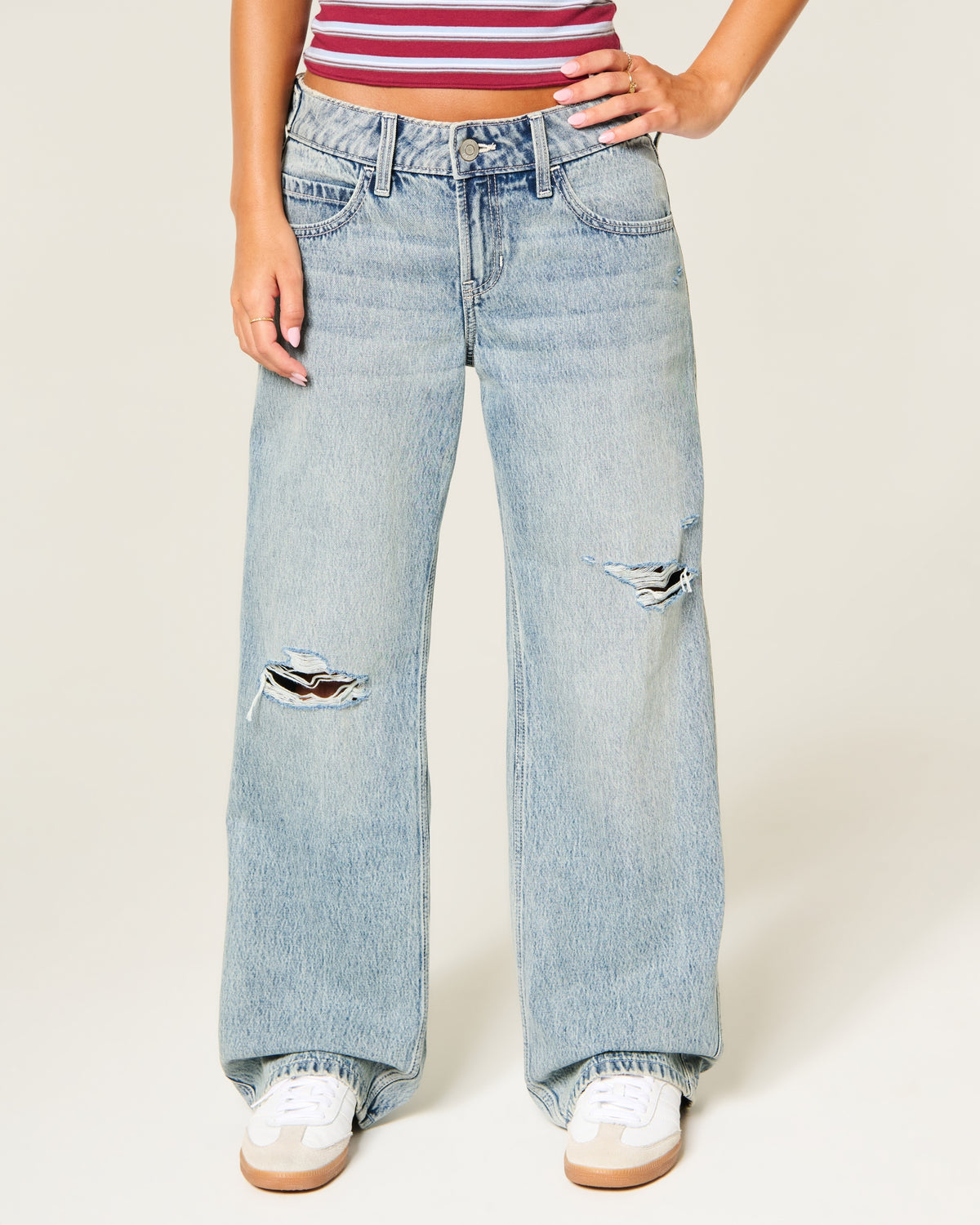 Hollister Hollister Andi Adjustable Waist Low-Rise Baggy Jeans