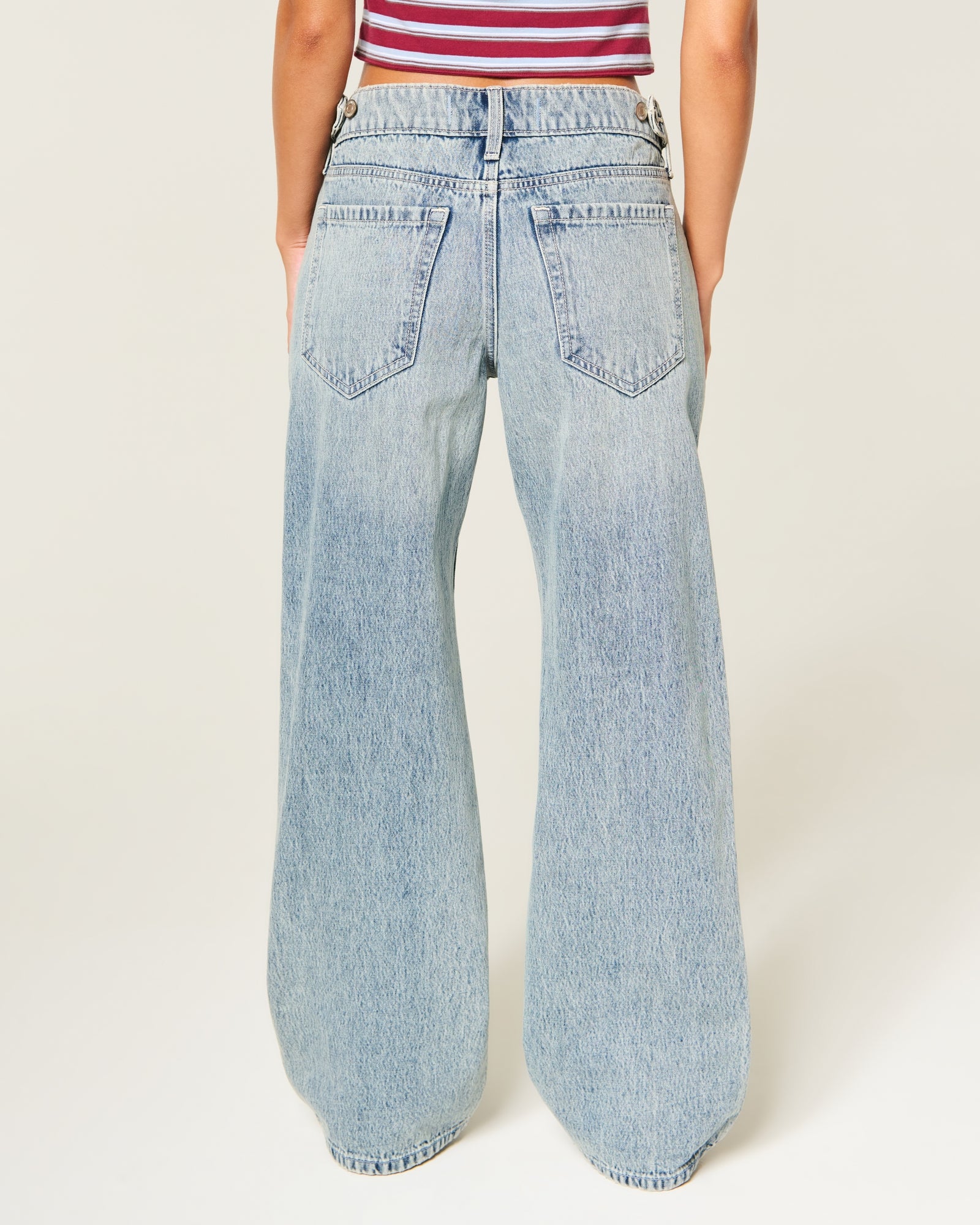 Hollister Hollister Andi Adjustable Waist Low-Rise Baggy Jeans