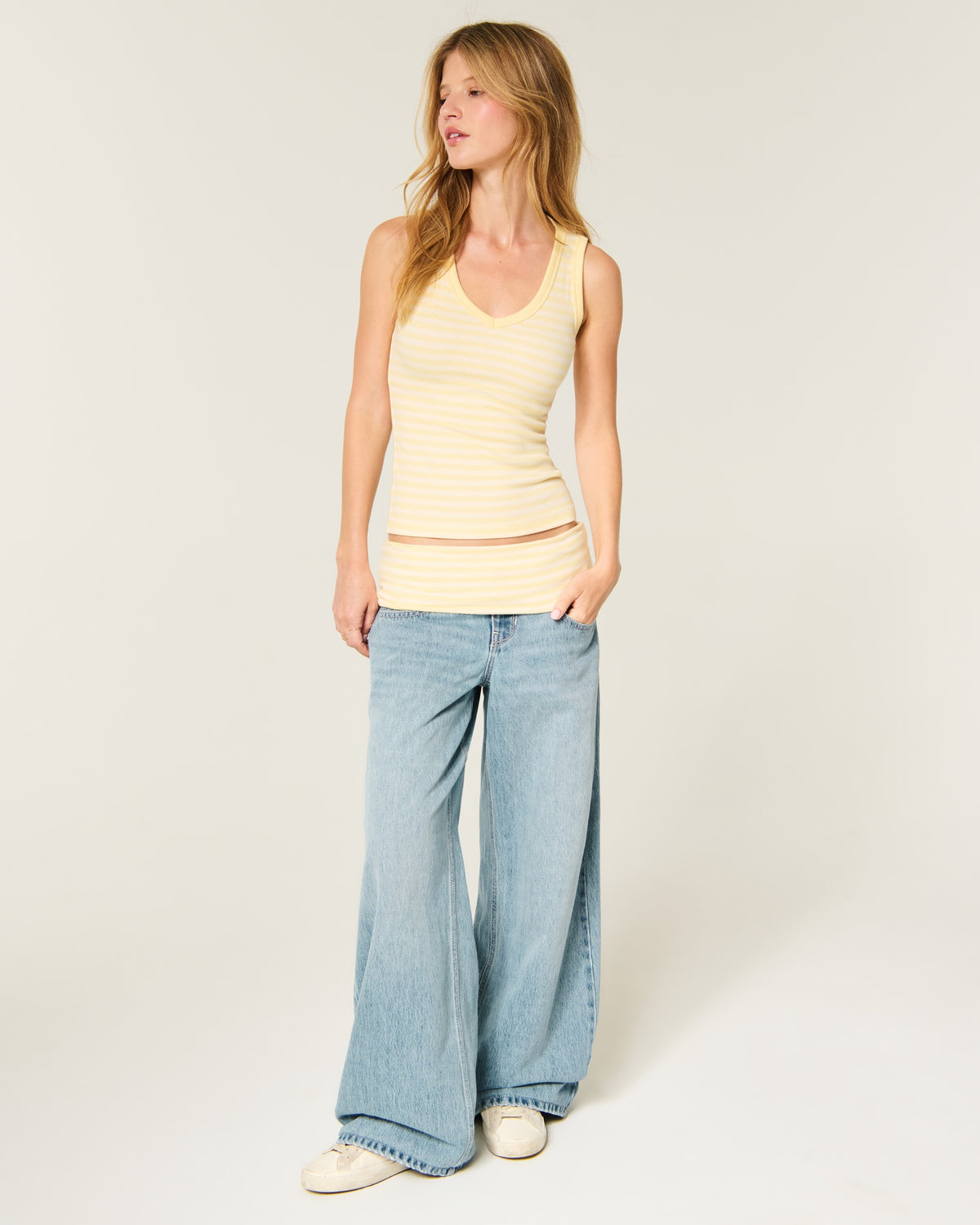 Hollister Ultra Low-Rise Ripped Super Baggy Jeans