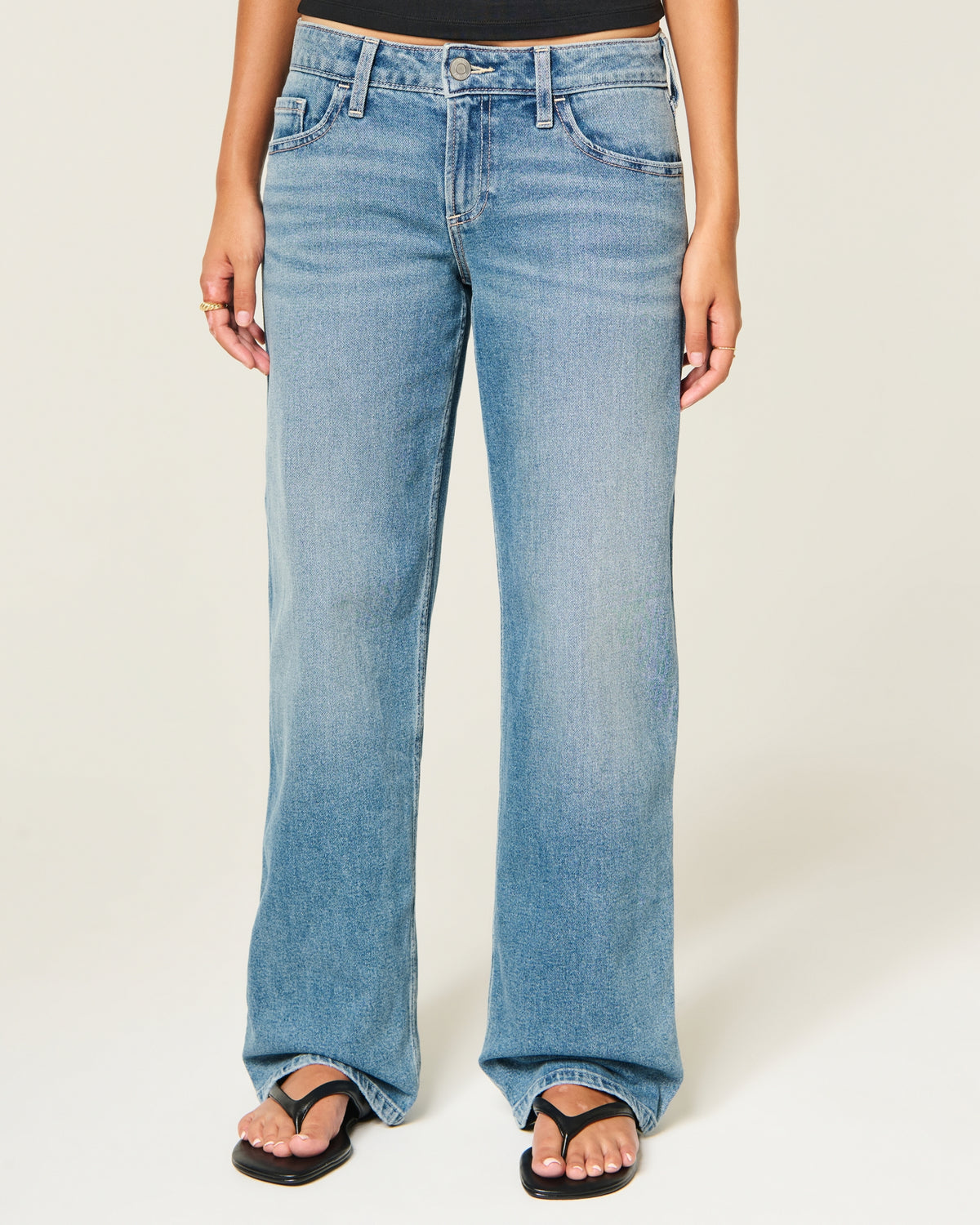 Hollister Low-Rise Distressed Dad Jeans
