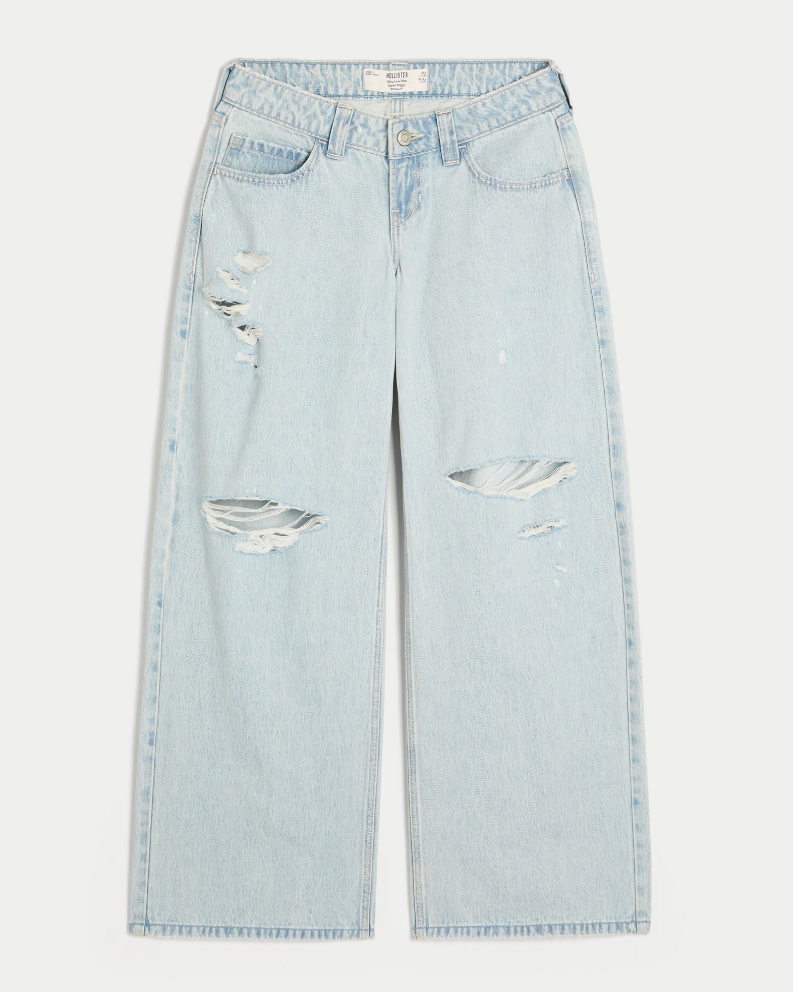 Hollister Ultra Low-Rise Ripped Super Baggy Jeans