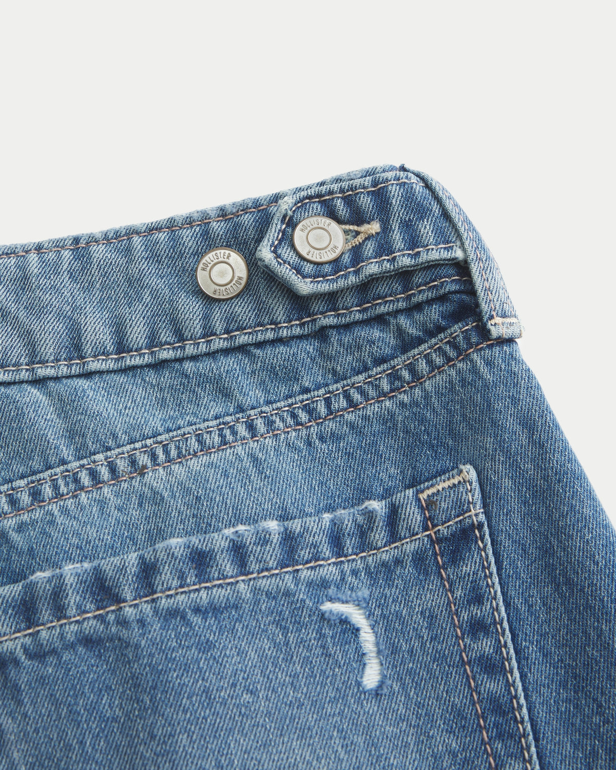 Hollister Hollister Andi Adjustable Waist Ultra Low-Rise Distressed Barrel Jeans