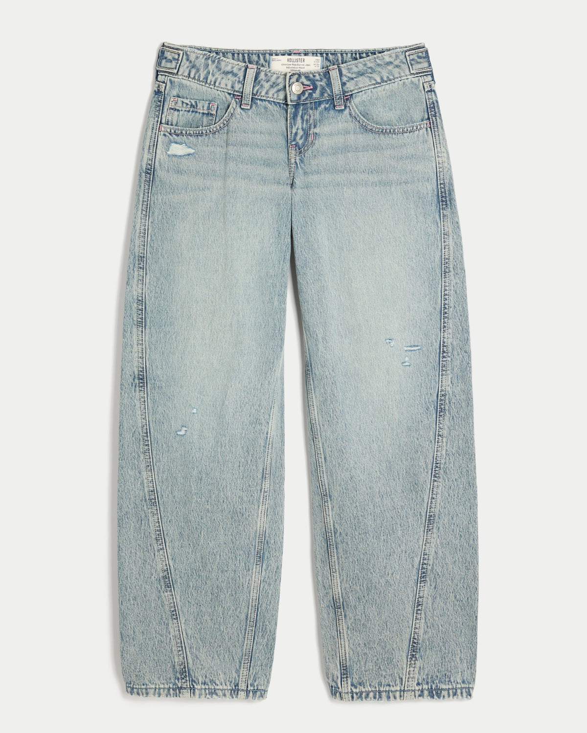Hollister Hollister Andi Adjustable Waist Ultra Low-Rise Distressed Barrel Jeans
