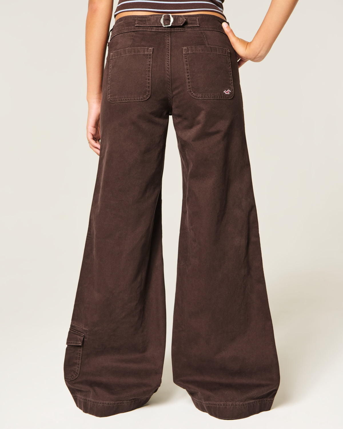 Hollister Hollister Andi Adjustable Waist Low-Rise Wide-Leg Pants