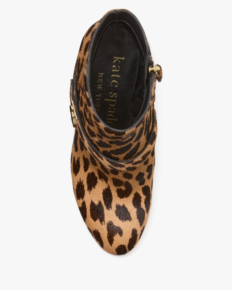 Katespade Dakota Leopard Zip Up Booties Tobacco Multi