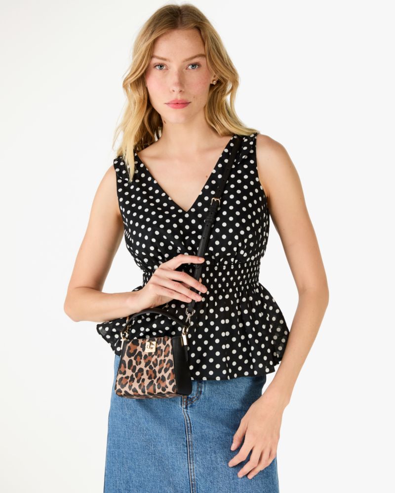 KateSpade Phoebe Mini Top Handle Crossbody Brown Multi