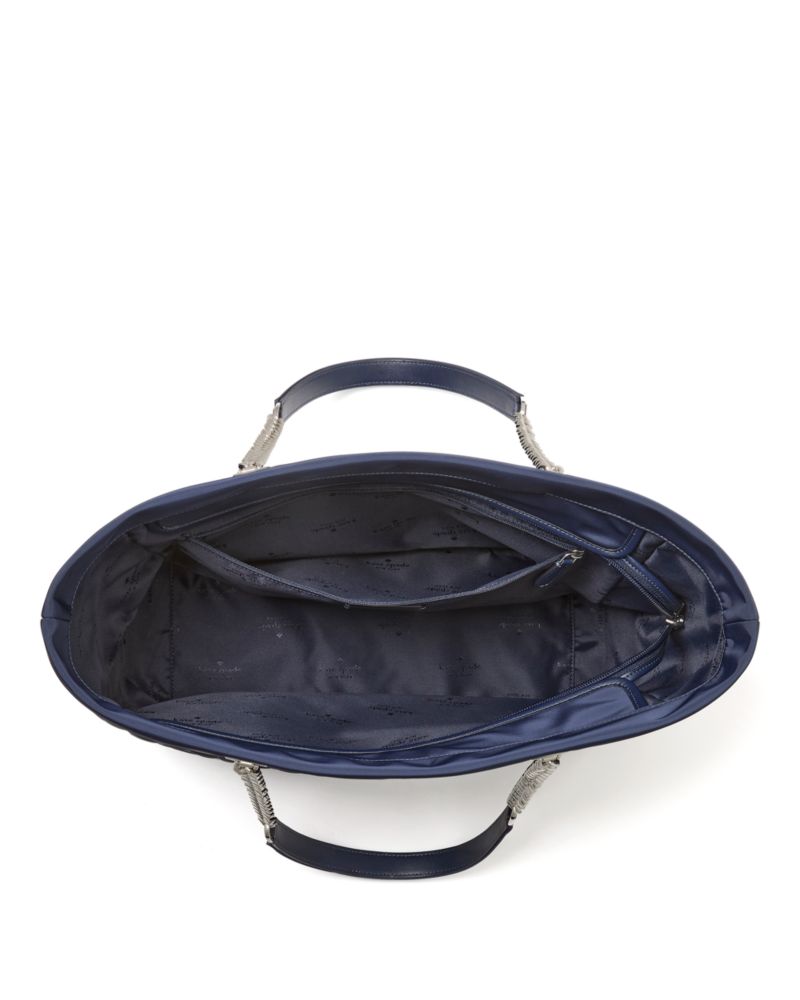 KateSpade Spade Flower Quilted Fabric XL Tote Parisian Navy