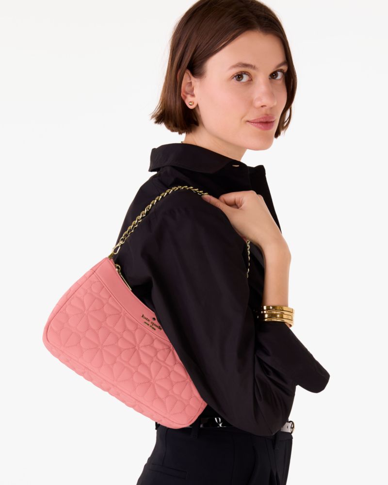 KateSpade Spade Flower Quilted Fabric Convertible Crossbody Terracotta Tile