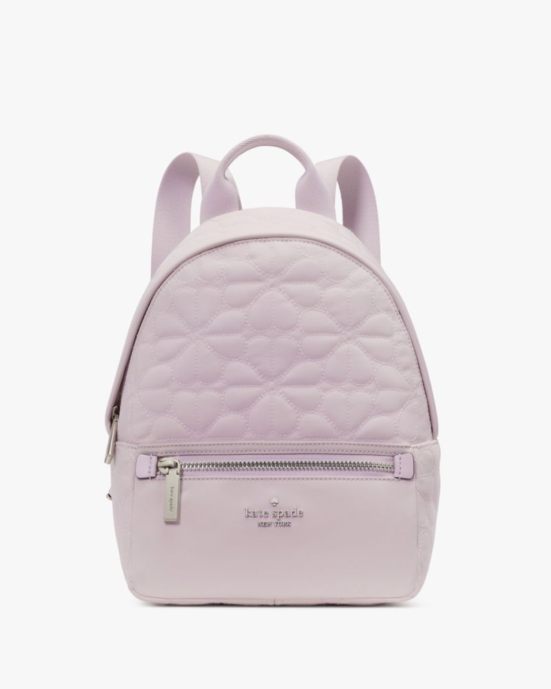KateSpade Spade Flower Quilted Fabric Small Backpack Pale Amethyst