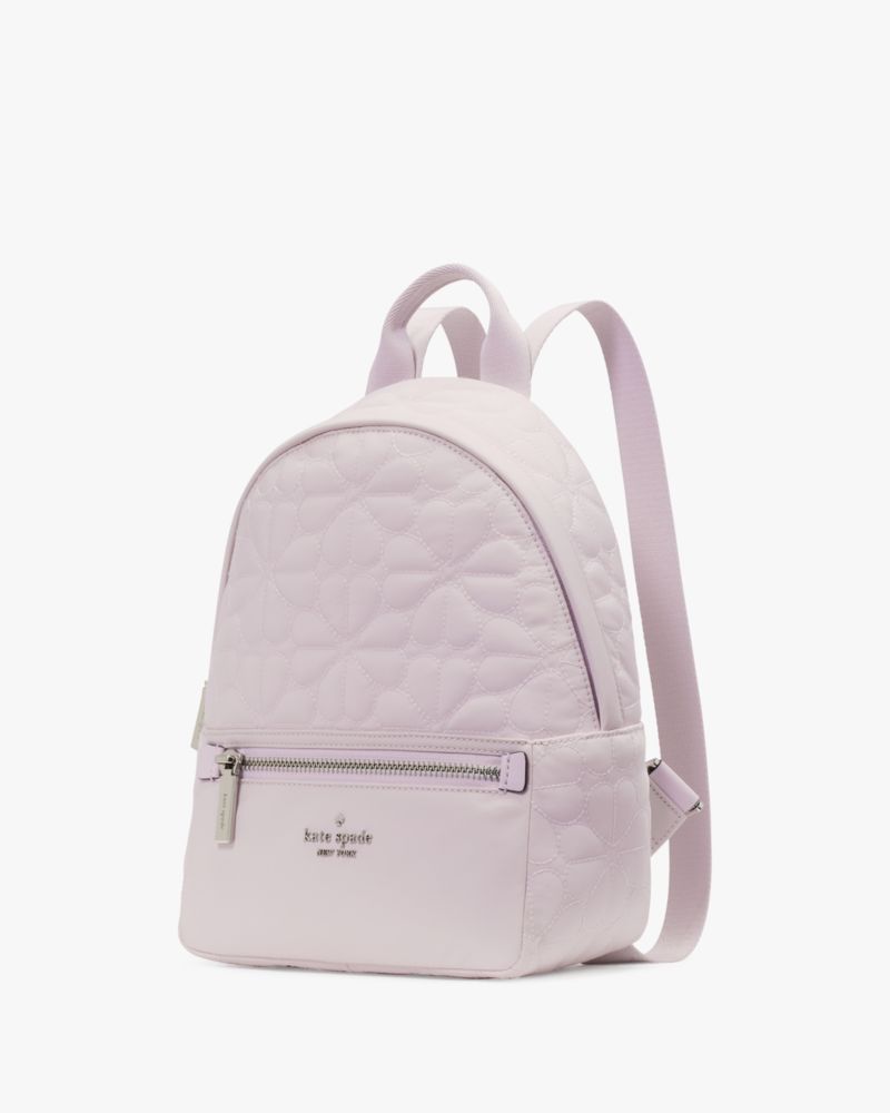 KateSpade Spade Flower Quilted Fabric Small Backpack Pale Amethyst