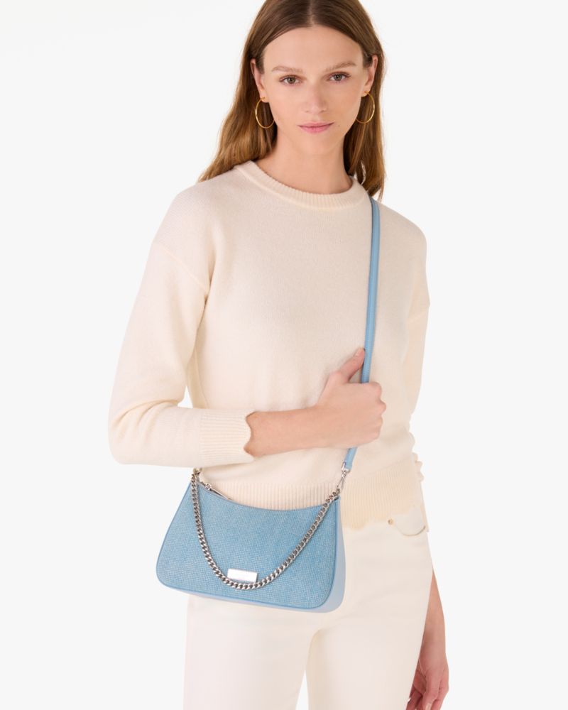 KateSpade Margot Studded Denim Convertible Crossbody Blue Multicolor