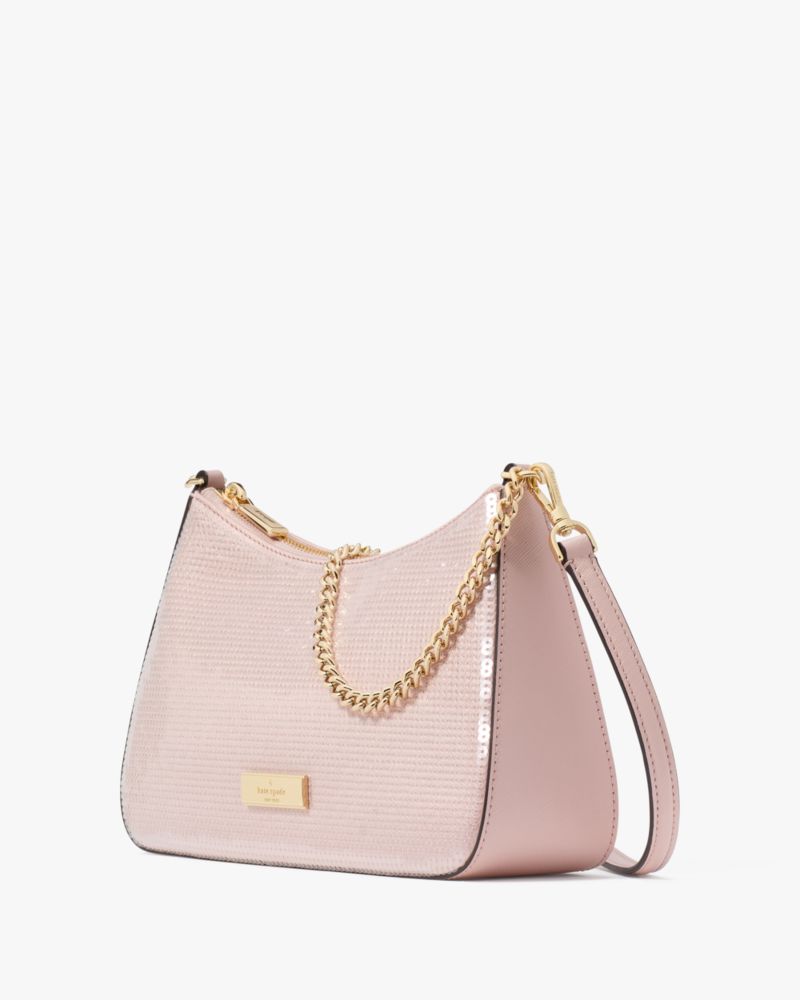 KateSpade Margot Satin Sequin Convertible Crossbody Rose Smoke