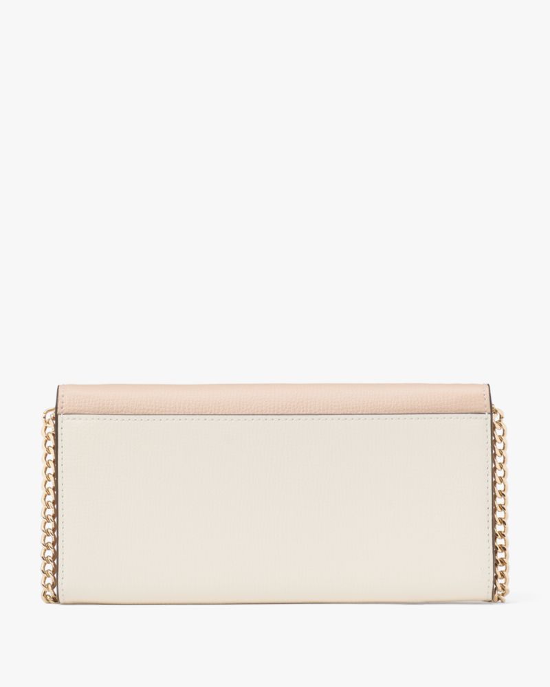 KateSpade Phoebe Colorblock Refined Grain Leather Turnlock Wallet On A Chain Toasted Hazelnut Multi