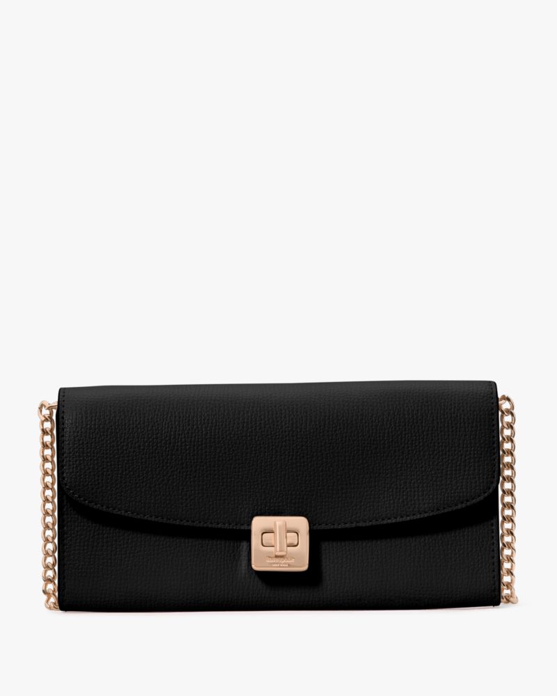 KateSpade Phoebe Turnlock Wallet on chain Black