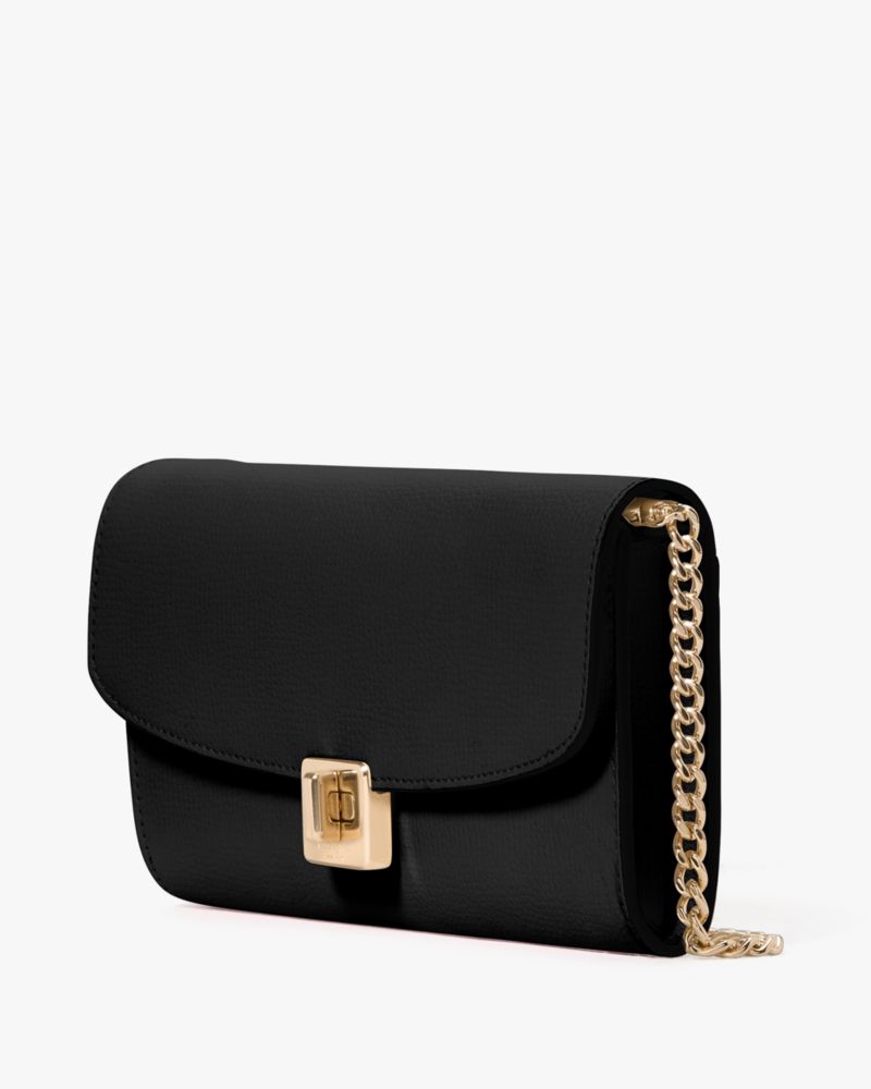 KateSpade Phoebe Turnlock Wallet on chain Black