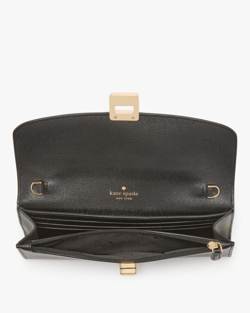 KateSpade Phoebe Turnlock Wallet on chain Black