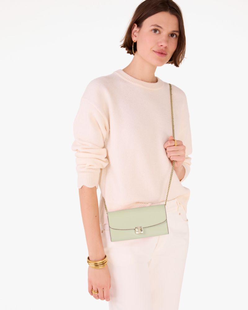 KateSpade Phoebe Turnlock Wallet on chain Sage Bundle