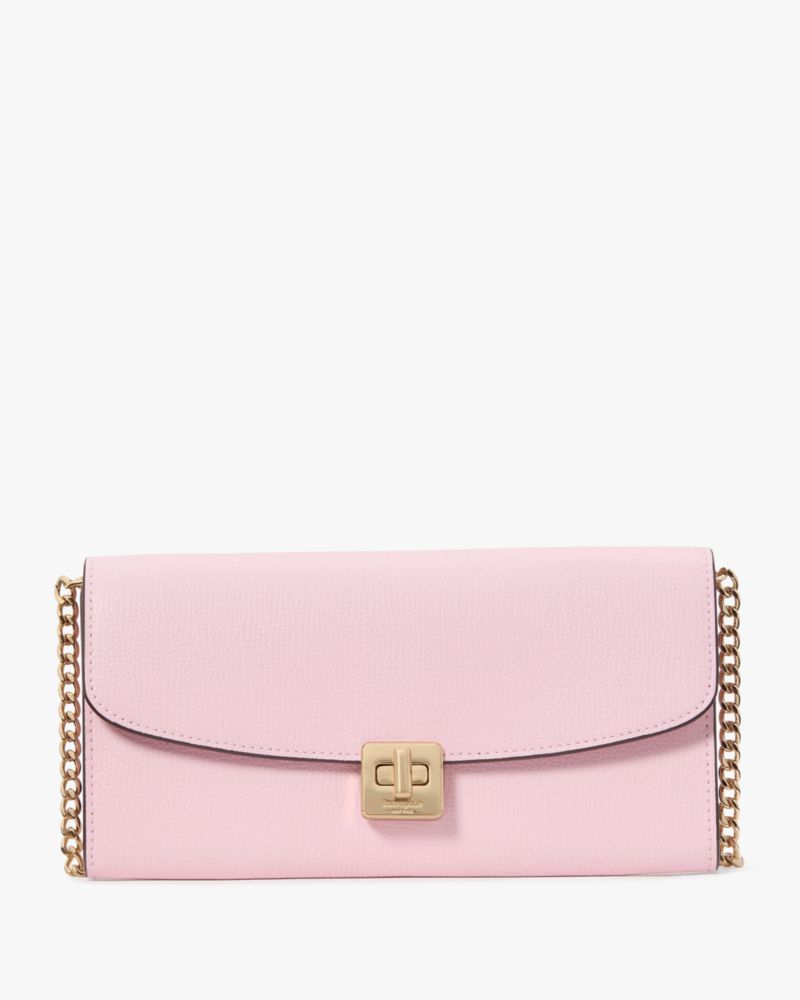 KateSpade Phoebe Turnlock Wallet on chain Pink Horizon