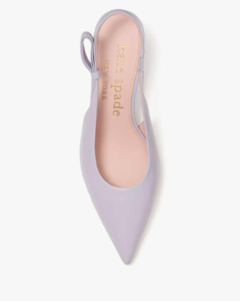 Katespade Riley Slingback Smooth Leather Kitten Heel Lavender Cream