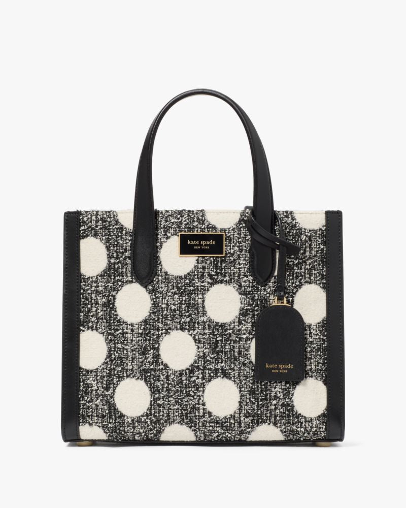 KateSpade Manhattan Dot Tweed Small Tote Black Multi