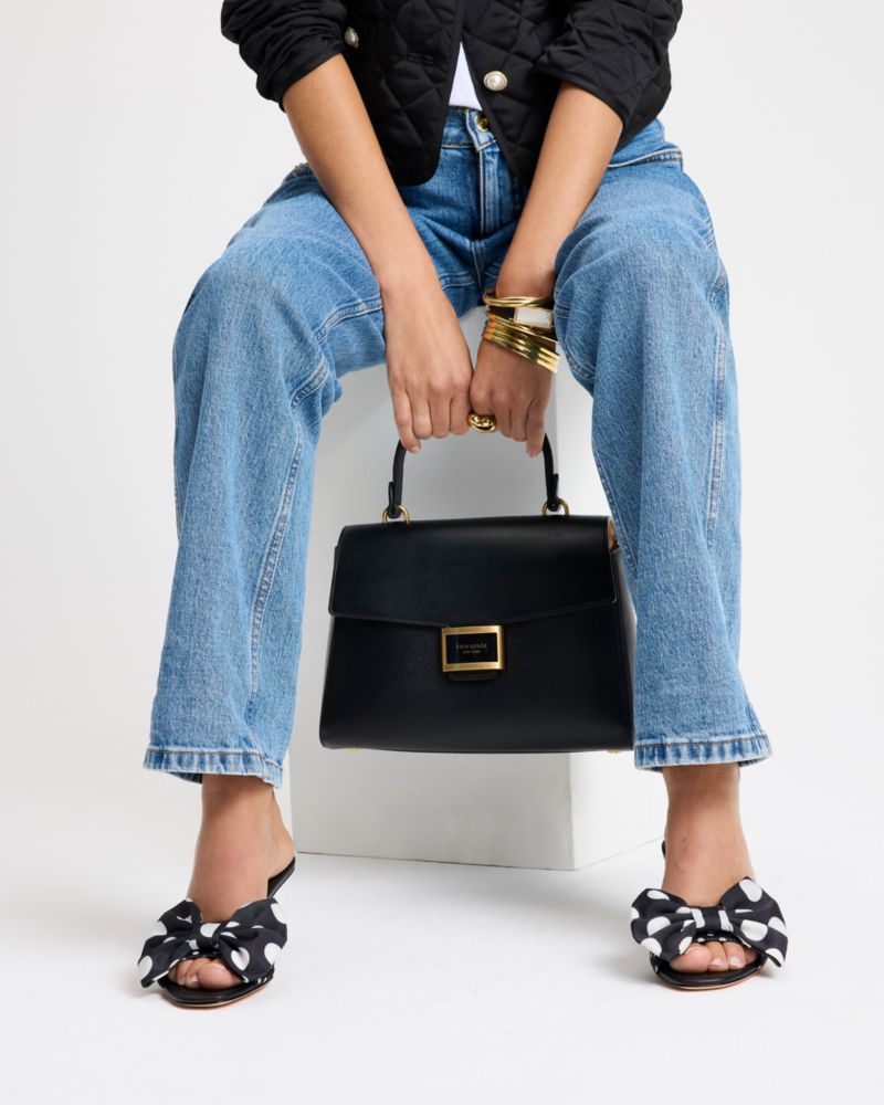 Katespade Rue Breezy Dot Sandals Black Cream Multi