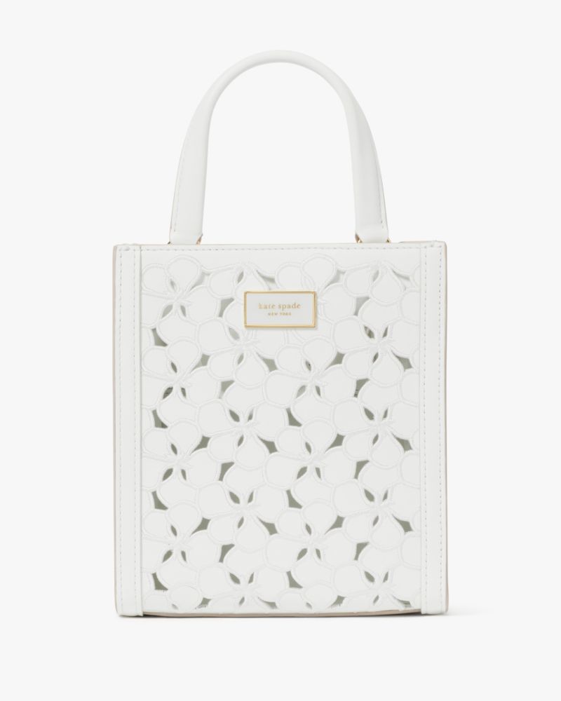 KateSpade Manhattan Eyelet Mini Tote True White