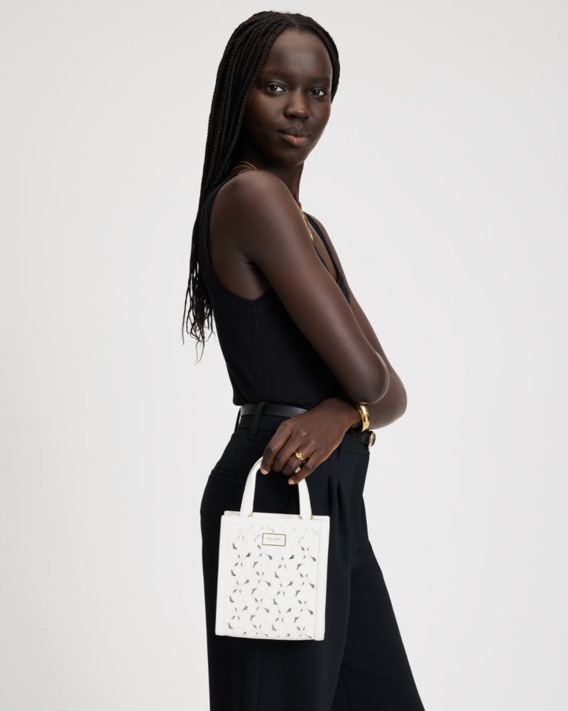 KateSpade Manhattan Eyelet Mini Tote True White