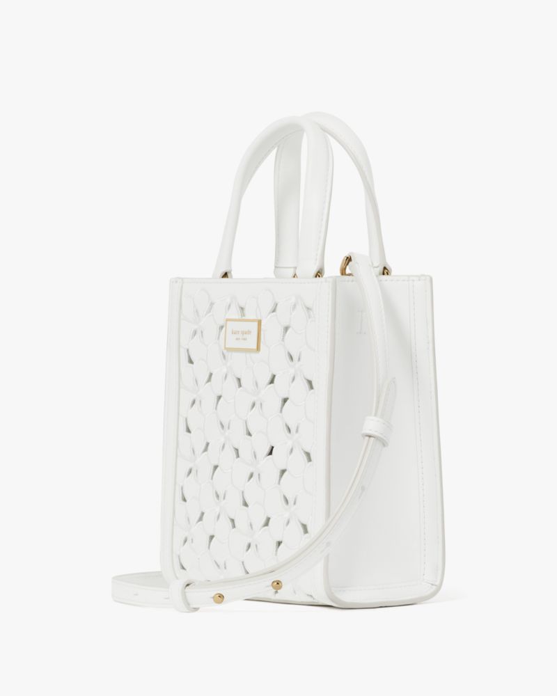 KateSpade Manhattan Eyelet Mini Tote True White