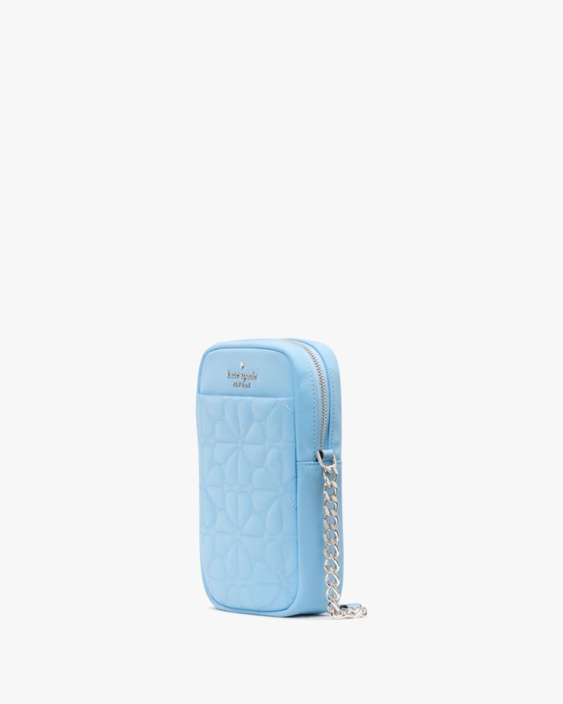 KateSpade Spade Flower Quilted Fabric Phone Crossbody Montauk Blue