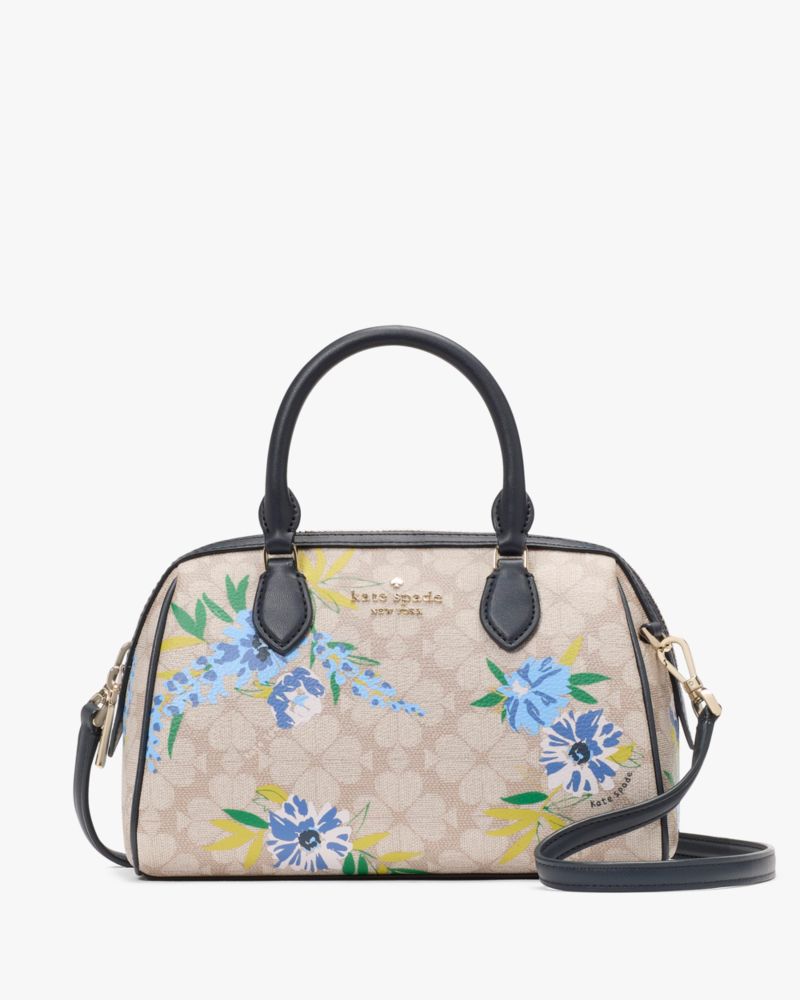 KateSpade Spade Flower Floral Small Dolly Duffle Blazer Blue Multi