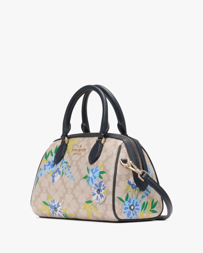 KateSpade Spade Flower Floral Small Dolly Duffle Blazer Blue Multi