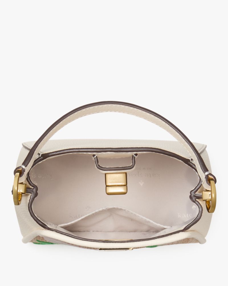 KateSpade Phoebe Straw Mini Top Handle Crossbody Natural Multi