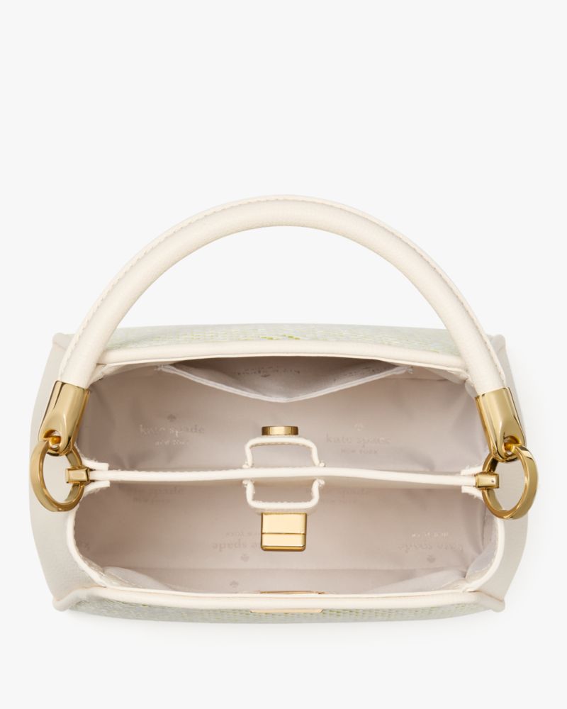 KateSpade Phoebe Straw Small Top Handle Bag Lime Slushy Multi