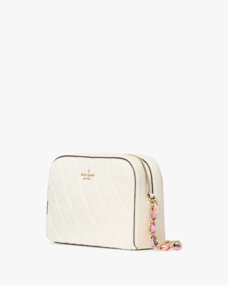 KateSpade Carey Tweed Chain Camera Bag Cream Multi