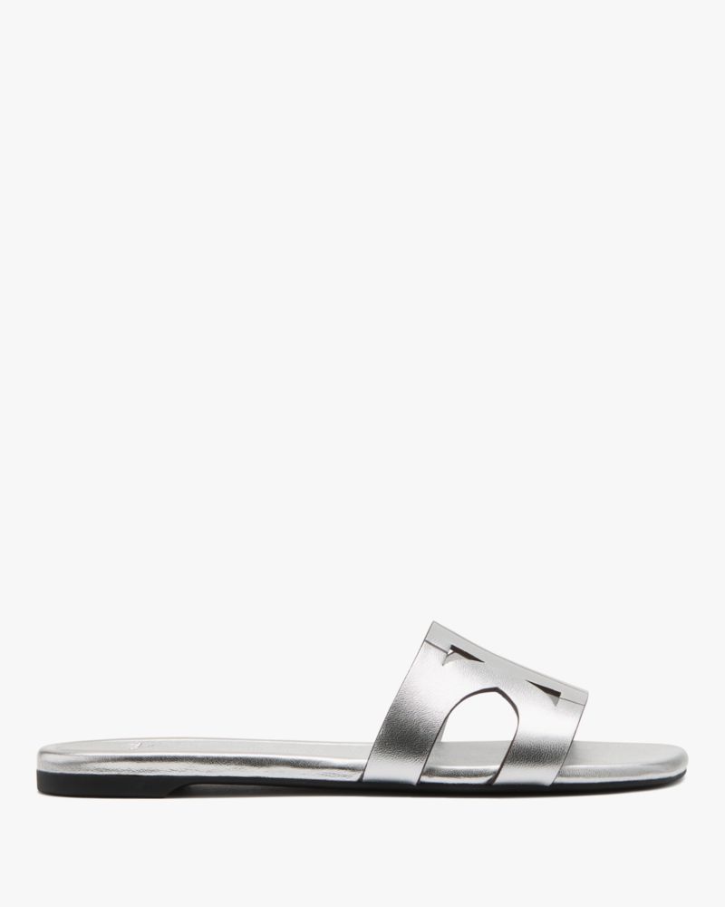 Katespade Duo Slide Sandals Silver