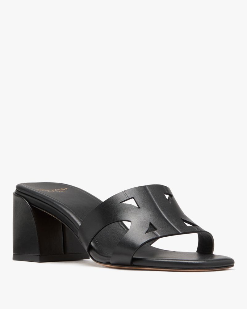 Katespade Duo Block Heel Sandals Black