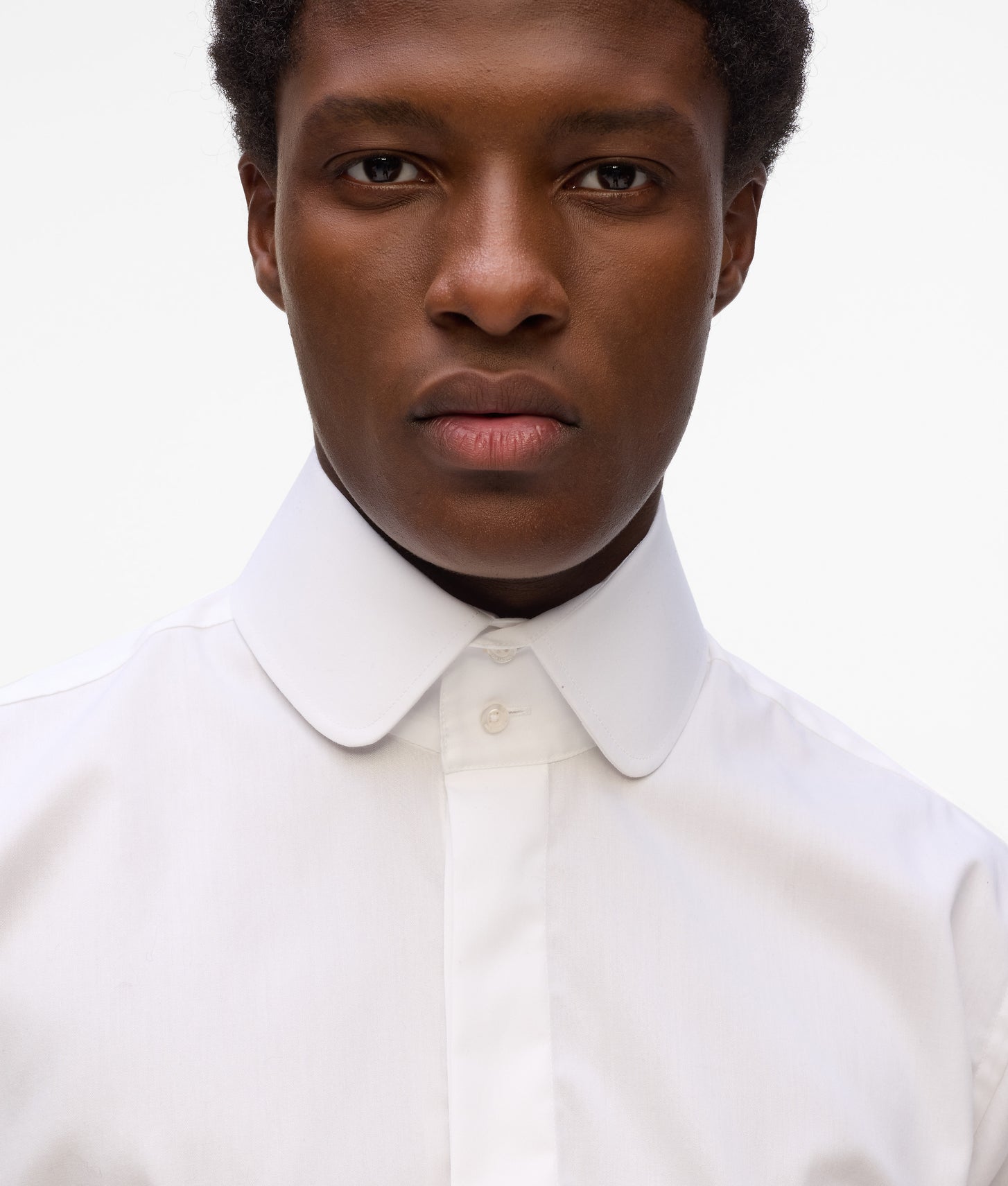 Karl Lagerfeld Rounded Collar Shirt White