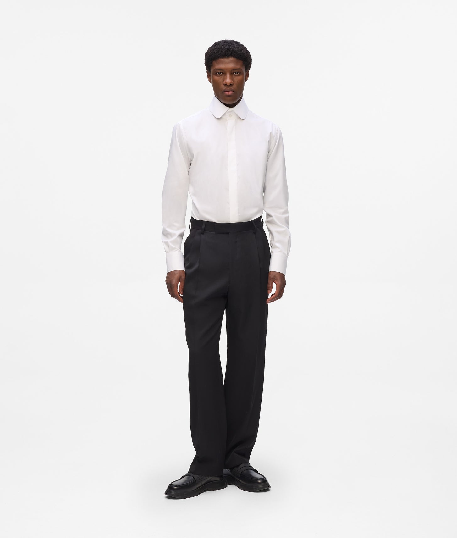 Karl Lagerfeld Rounded Collar Shirt White