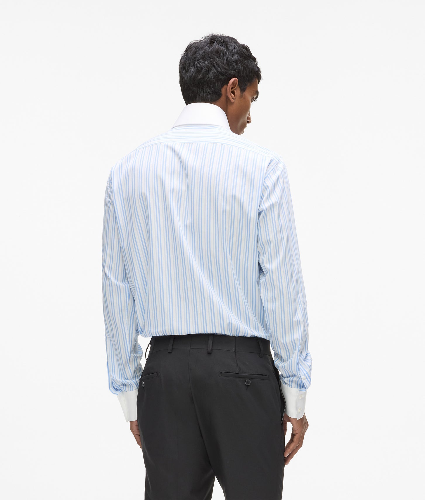 Karl Lagerfeld Contrast Collar Striped Shirt Royal